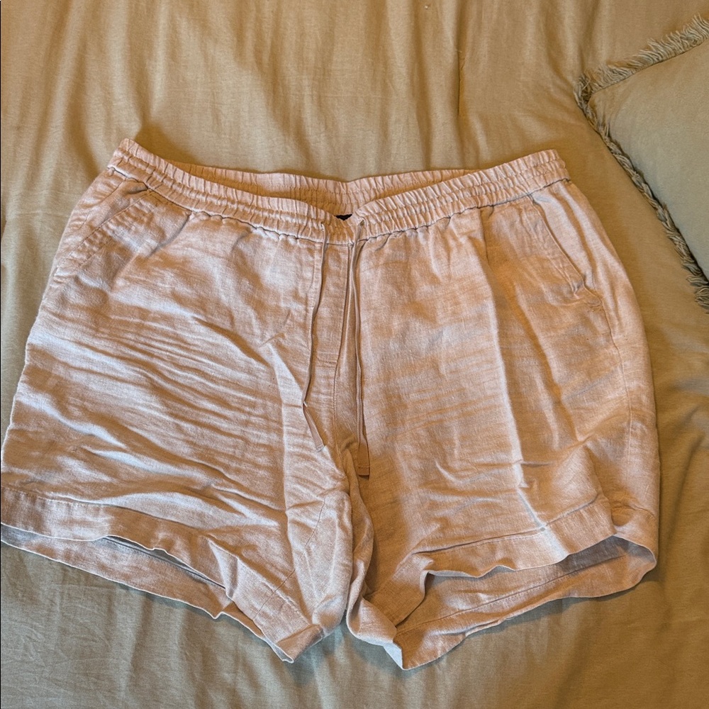 Talbots Blush High-Waist Linen Shorts